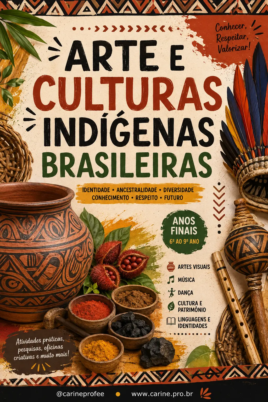 Capa da apostila Arte e Culturas Indígenas Brasileiras