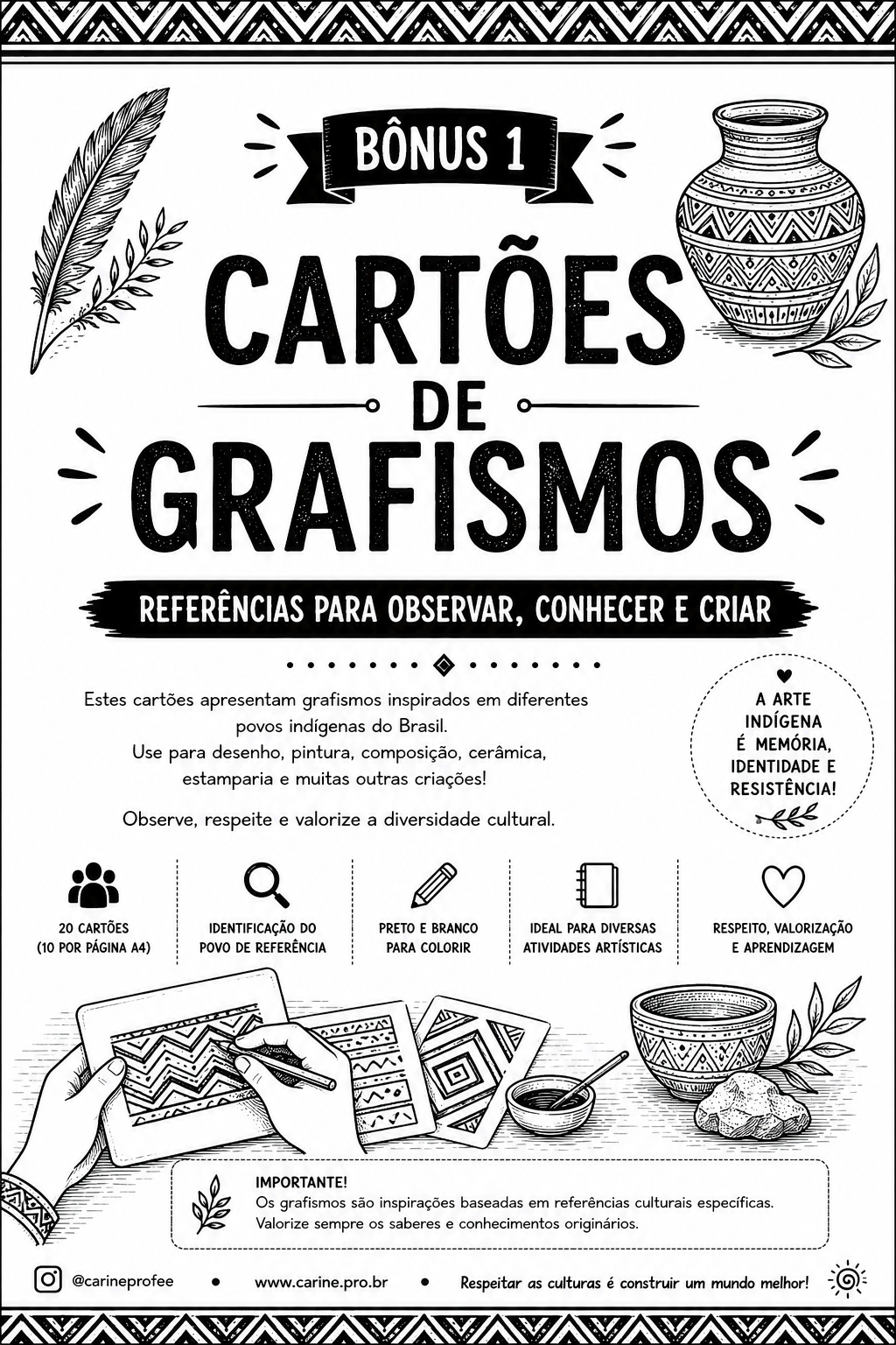 Apresentação dos 20 cartões de grafismos