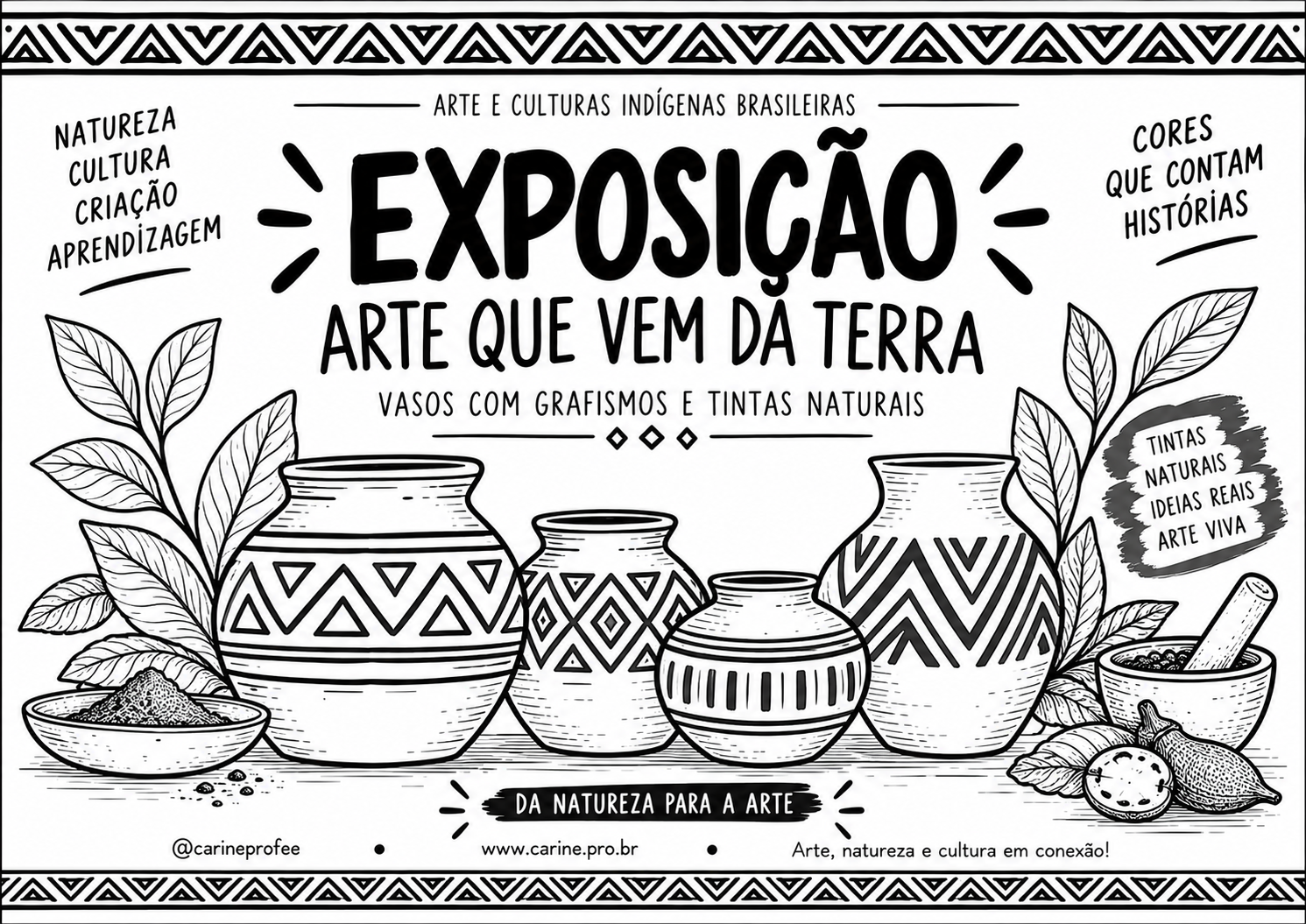 Painel Arte que vem da terra para exposição dos trabalhos